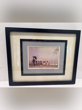 Country Morning Visitors – Framed Amish Folk Art Print